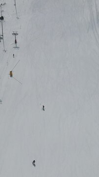 Winter Holidaymakers Overhead View