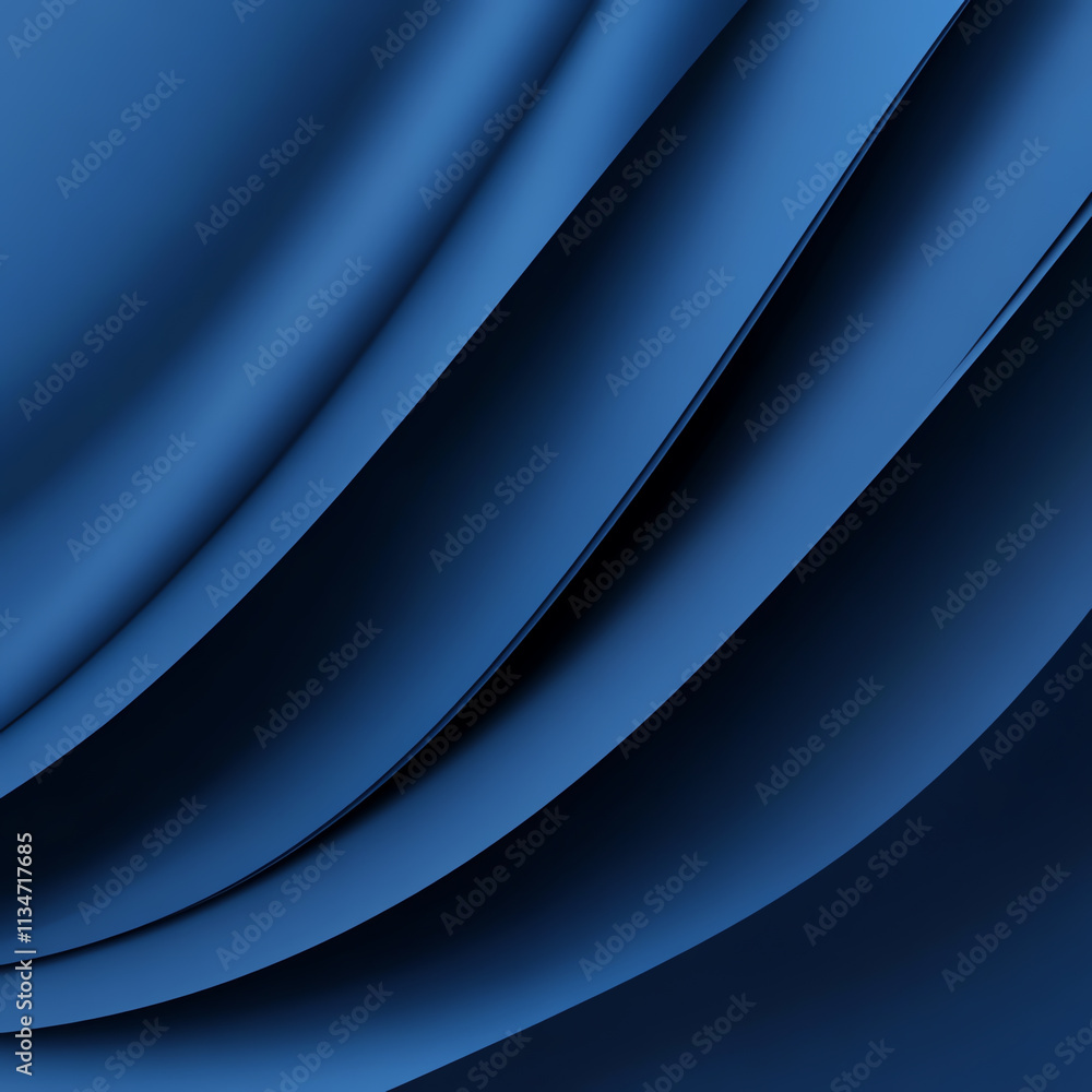 Poster elegant blue fabric texture with smooth flowing curves and waves.