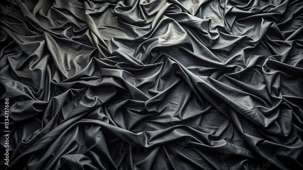 Aufkleber Abstract Draped Fabric Background - An Elegant Texture of Smooth, Dark, Textured Material in a Pleasingly Irregular Pattern