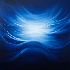 A serene abstract representation of flowing blue waves and light patterns.