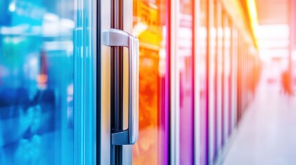 Obraz premium Vibrant Frozen Food Aisle Beckons With Colorful Packaging and Tempting Choices