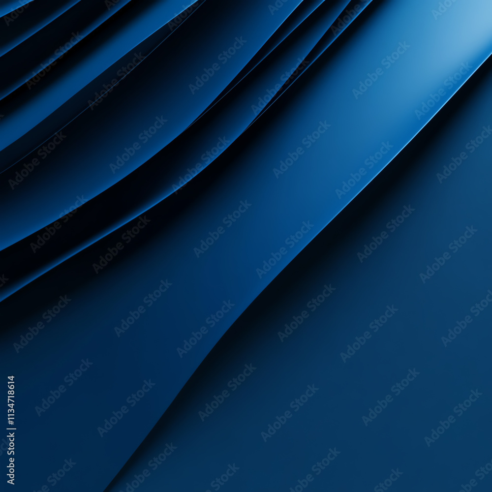 Poster smooth blue waves flowing elegantly, creating a sense of calm and depth.