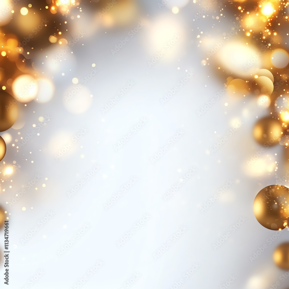 Aufkleber elegant bokeh background with golden lights and soft focus for festive themes.