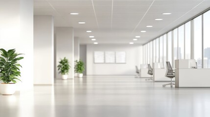 Obraz premium White cleared Blurred office background