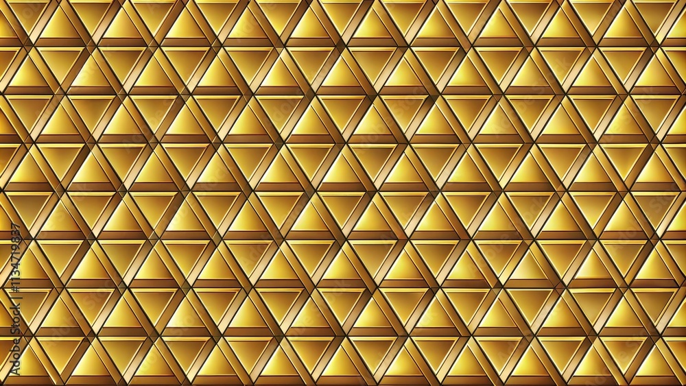 Aufkleber A seamless pattern of golden triangles, arranged in a honeycomb-like structure, creating a dynamic and luxurious texture.