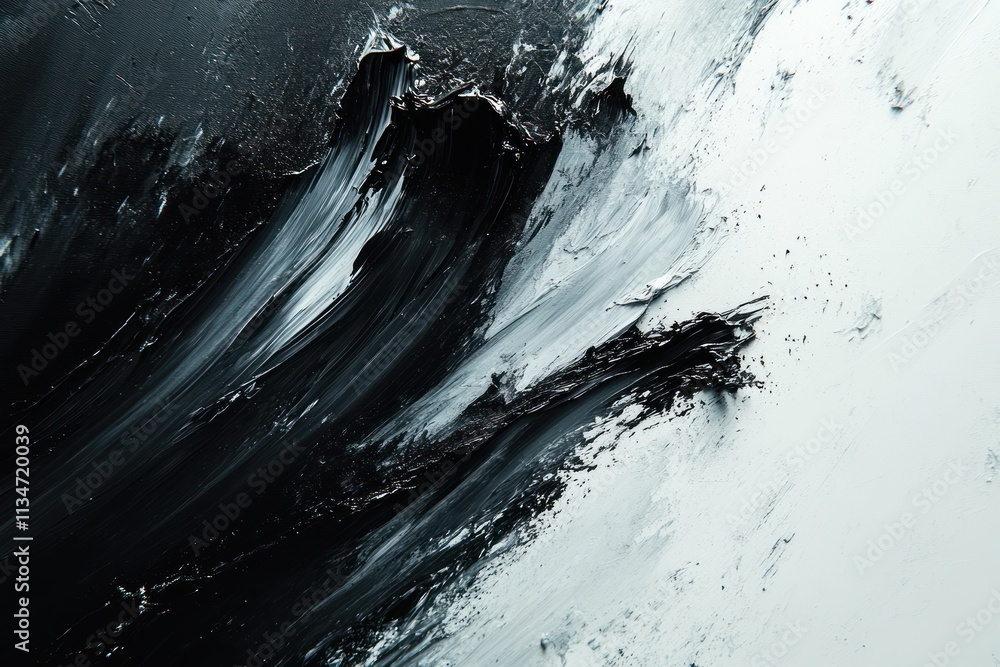 Poster black background with exploding white powder and dramatic lighting effect showcasing texture and mov