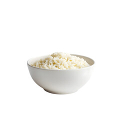 Organic White Rice PNG cutout isolated on white and transparent background.