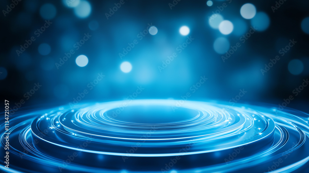 Aufkleber abstract blue light waves creating tranquil, mesmerizing pattern in digital space.