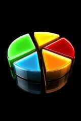 Fototapeta premium Colorful three dimensional pie chart graphic representation