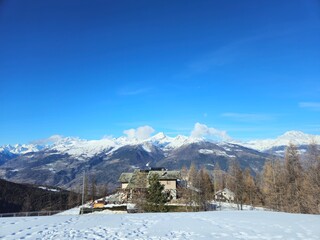 Pila ski resort in winter located in Alpine