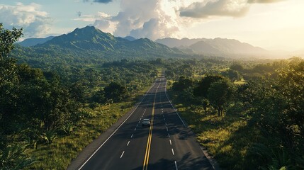 2025 New Year road trip travel with nature landscape