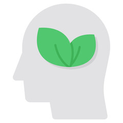 Conceptual flat design icon of eco mind