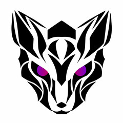 illustration vector graphics of tribal art design cat face