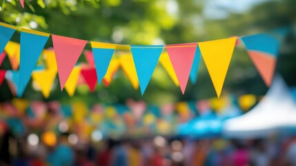 Vibrant Festive Bunting at Outdoor Celebration