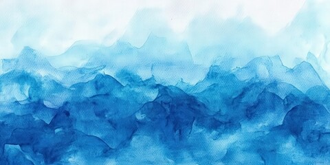 Obraz premium Serene Blue Watercolor Texture Background for Art Projects, Digital Designs, and Creative Uses Featuring Soft Flowing Waves of Blue Hues