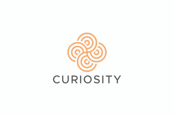 Abstract  Geometric Line Circle Logo for Curiosity Infinite Icon Symbol