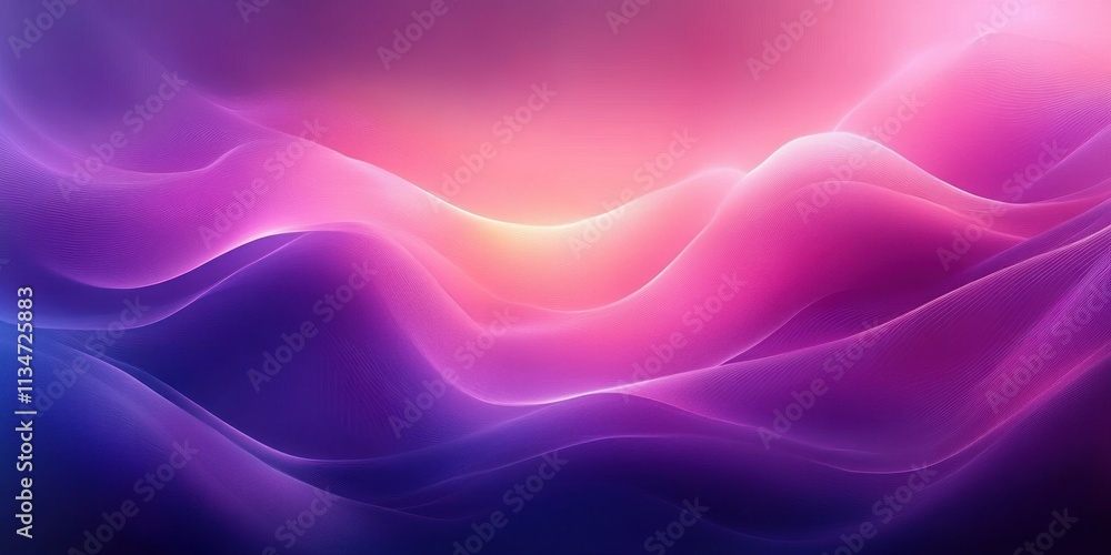 Poster abstract flowing wave gradient background in soft pink and purple hues with liquid lines and fluid d
