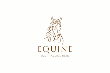 Logo Face of Horse Equine Stallion Mane Nature Wild Classy Sign Symbol