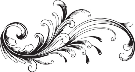 Fototapeta premium Black and white intricate decorative on white background vector 