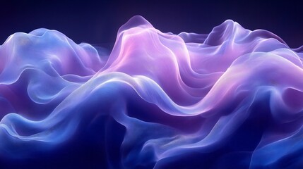 Dynamic abstract gradient flow deep blues purples with smooth overlays that transition seamlessly evoking the natural motion of liquid waves