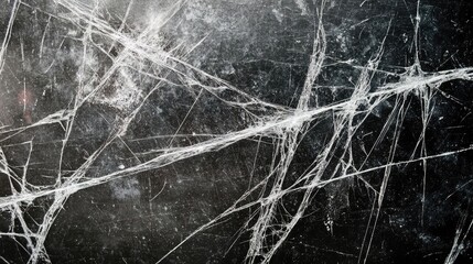 white scratches and dust on black background vintage scratched grunge plastic broken screen texture scratched glass surface wallpaper space for text