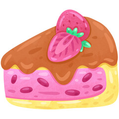 Watercolor dessert icon illustration