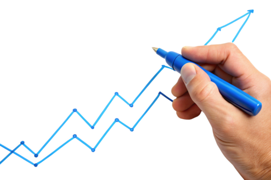 hand drawing graph on white