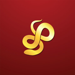 Chinese New Year vector design cards. 2025 year of the Snake. Snake icon or logo. Lunar new year concept. Chinese New Year banner.