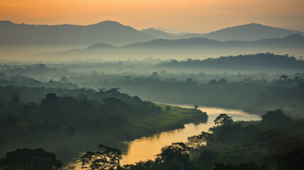 Congo River Basin: Riverine Forests at Dusk