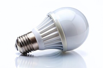 Candid Photography of LED Light Bulb on White Background for Creative Illustrations and Marketing, Showcasing Modern Lighting Solutions and Eco-Friendly Choices in Home Decor