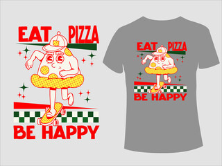 Cartoon  pizza for t shirt 02