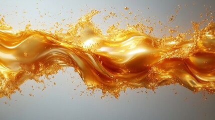 Bold flowing letterforms made of liquid gold merging into one another create dynamic unique typography
