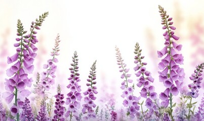 Obraz premium Serene watercolor foxgloves in calming purple hues