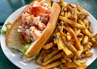 Fresh Lobster Roll And Home Cut French Fries