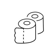 Toilet paper roll line icon