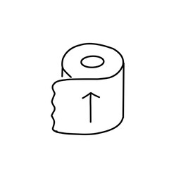 Toilet paper roll line icon