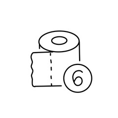 Toilet paper roll line icon