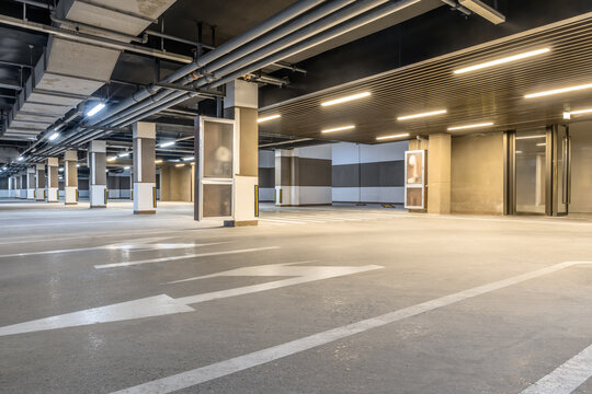 New underground parking road landscape