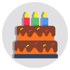 Creative design icon of birthday cake