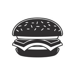 Hamburger isolated on white background.