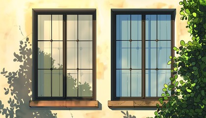 Sunlit Window Views with Cozy Outdoor Aesthetic