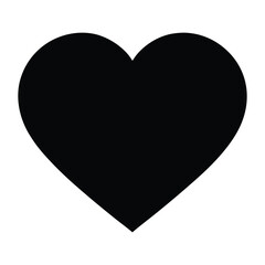 Black Love Heart Vector illustration on a White Canvas 