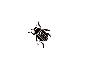 Flat vector illustration of beetle in minimalist style