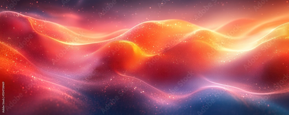 Poster holographic abstract design with iridescent texture and prism patterns in soft lighting