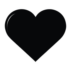 Black Love Heart Vector illustration on a White Canvas 