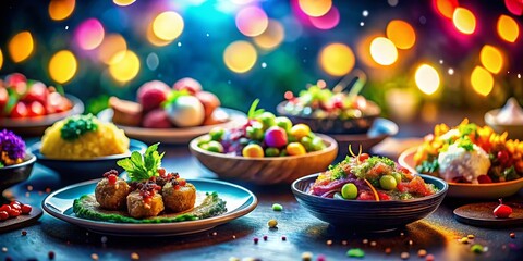 Captivating Bokeh Effect on AI-Generated Culinary Creations: A Visual Feast of Imaginative Dishes and Flavors for Food Enthusiasts and Tech Aficionados