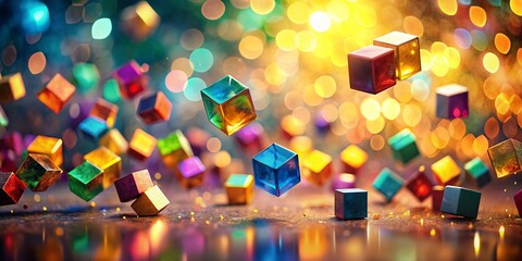 Captivating Bokeh Effect with Colorful Cubes on 8th November Creating a Dreamy Atmosphere for Abstract Photography Lovers and Creative Projects