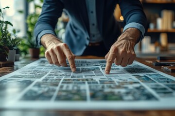 Naklejka premium Business Meeting Businessman Analyzing Documents in Modern Office