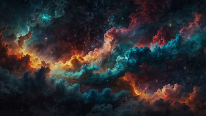 Obraz premium cosmos portrayed as a giant quilt, with patches of colorful nebulae