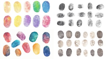 Colorful and Monochrome Fingerprint Illustrations